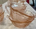 Vintage Anchor Hocking Mayfair Open Rose Pink Depression Glass Cups Set Of 6