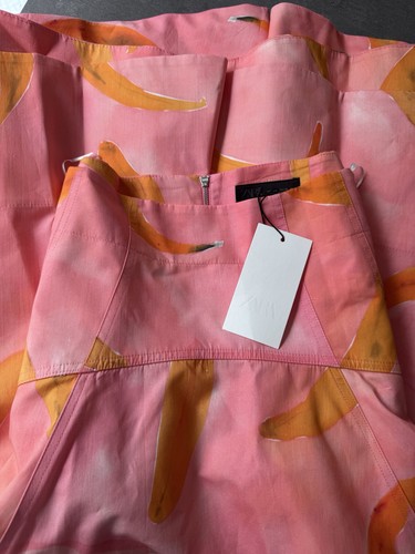 ZARA ZW Collection Banana Printed Flared Midi Skirt Size M 3188/153 Bloggers Fav - 第 2/19 張圖片