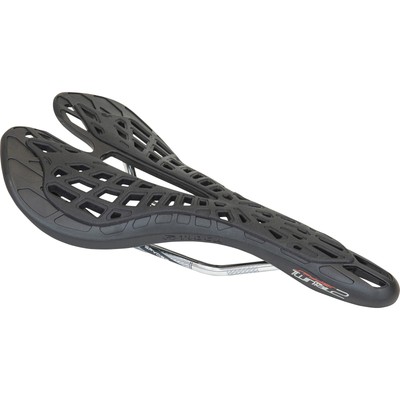 Tioga Spyder TwinTail 2 Saddle, Titanium Rail - Black NLS