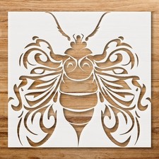 Stylized Bee with Intricate Swirling Patterns Wall Art Reusable Stencil - Ste