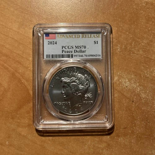 2024 Peace Silver Dollar PCGS MS70 Advanced Release Nice Coin/Rare Find