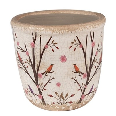 6CE1641XS Blumentopf Übertopf Pflanztopf Vögel Äste Baum Clayre & Eef