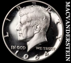 1964 Silver Kennedy Half Dollar - Choice Gem Proof  Lustrous  #K803