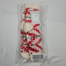 Christmas Thermal Slipper Socks S/M 6-8 Soft Fuzzy Lining w/ Non-Slip Tread