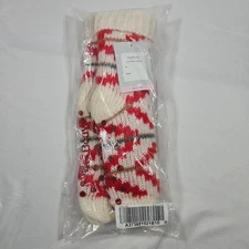 Christmas Thermal Slipper Socks S/M (6-8) Soft Fuzzy Lining w/ Non-Slip Tread