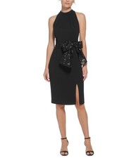 Eliza J Womens Sequin Waisted Pleated Dress