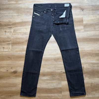 Diesel Belther Jeans Men 31x32 Black Slim Tapered Stretch Denim Designer 0886Z