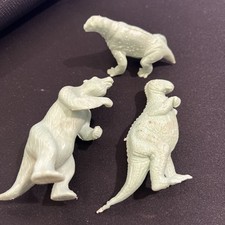 Marx Dinosaurs Vintage 1960s Green Plastic Prehistoric Playset Figure Lot of 3