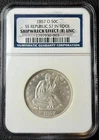 1857-O NGC Shipwreck Effect (B) UNC - SS Republic, 57 in Rock-Seated Liberty 50c