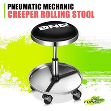 Adjustable Shop Garage Rolling Pneumatic Creeper Stool Seat Chair w/Tool Tray