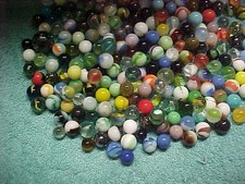 Blue Ball mason jar full of marbles new to vintage Quart jar 250 count