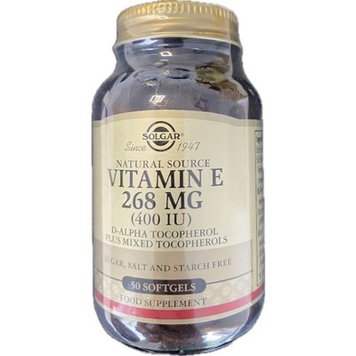 Vitamin E 268 mg (400 IU) 50 Weichkapseln Antioxidative Unterstützung Solgar