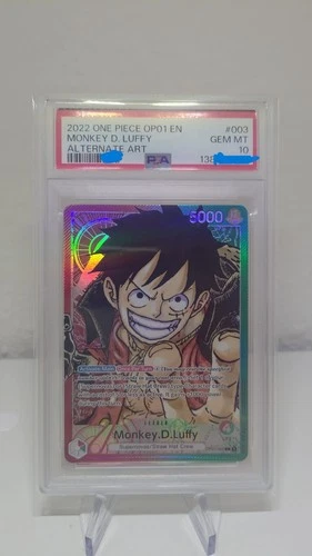 PSA 10 Alt Art Leader Monkey.D.Luffy (OP01-003) (V.2) Romance Dawn (Pre-Errata)