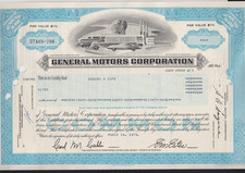 General Motors Stock Certificate Car Auto Oldsmobile Pontiac Blue