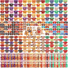 360 Pcs Halloween Dog Bow Ties Collars Set Adjustable Thanksgiving Dogs Neckties