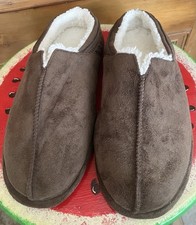 Women s Brown Faux Fur Slippers Slip On Hard Bottom From Kohl s Sz M