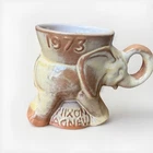 1973 FRANKOMA Republican Elephant  MUG-Tan/Brown, Nixon/Agnew GOP NEW OLD STOCK