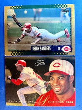 Deion Sanders 1995 Score Gold Rush & 1995 Fleer Flair Baseball - Reds
