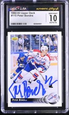 Peter Bondra Signed 1992-93 Upper Deck Card #115 Capitals CGC 10 JSA 10 Auto
