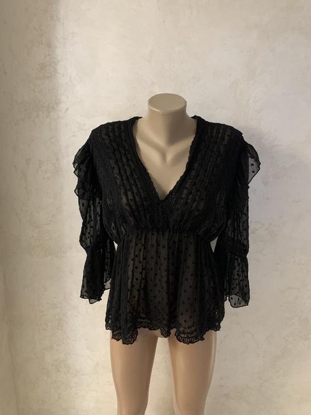 Women ZARA Shirt Black 38 / M / 46