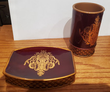 AUSTIN HORN CLASSICS MONTECITO BATHROOM SOAP DISH AND MATCHING GLASS TUMBLER