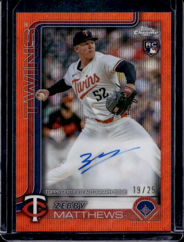 2025 Topps Chrome Zebby Matthews RC Orange Refractor Autograph /25