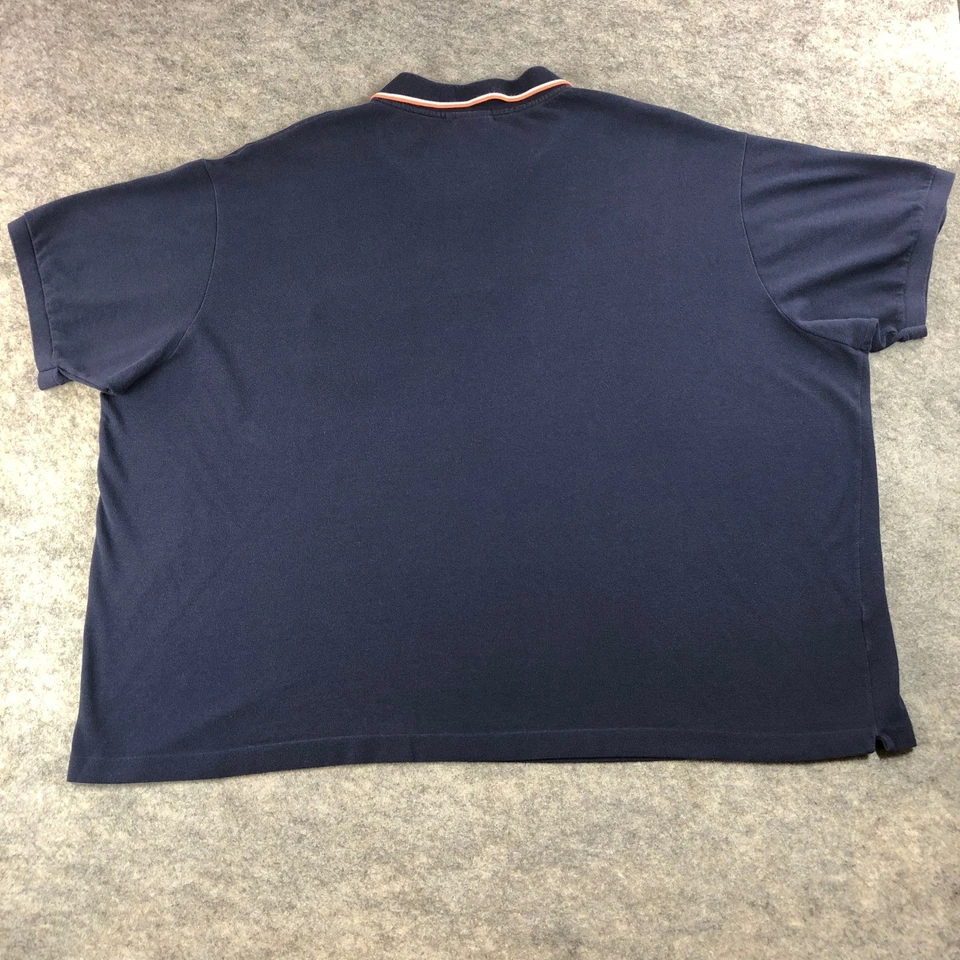 Lacoste Men's Navy Blue Polo Shirt Size 12R Orange Trim Pocket - Image 3 of 4