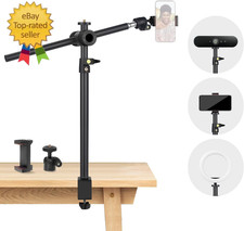 Overhead Camera Mount Desk Stand, Camera Arm Desk Mount Clamp Stand with 360 Adj