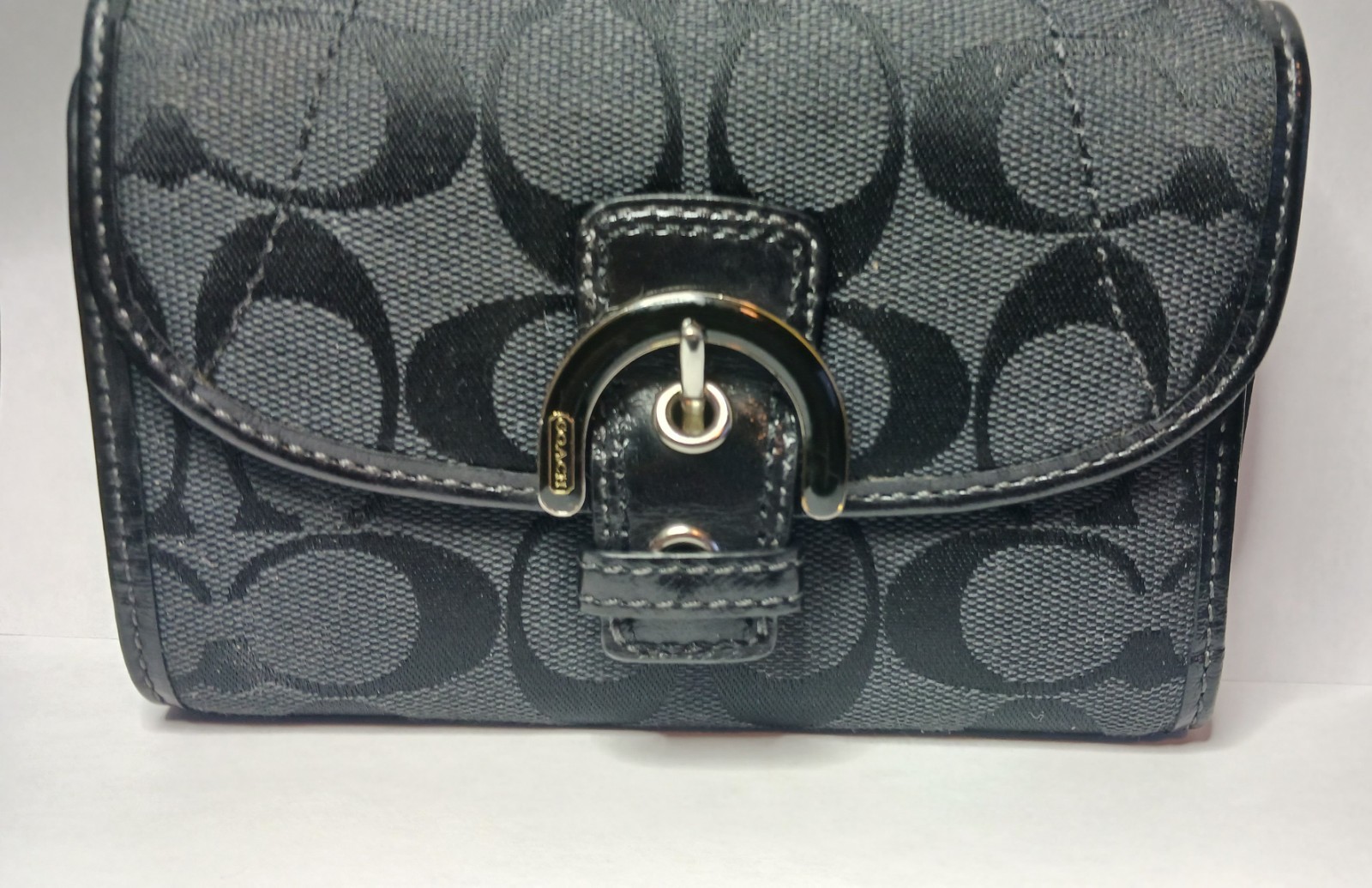 Coach black signature print wallet