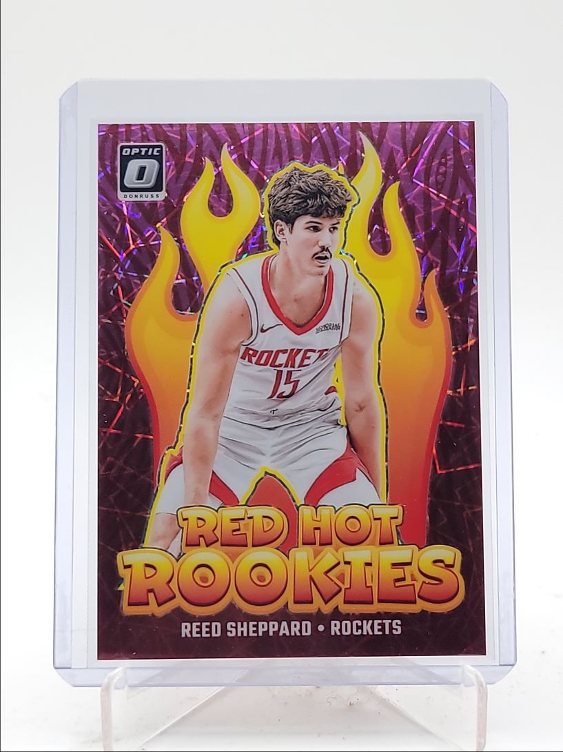REED SHEPPARD 2024-25 DONRUSS OPTIC RED HOT ROOKIE PINK VELOCITY RC /79 Q5393