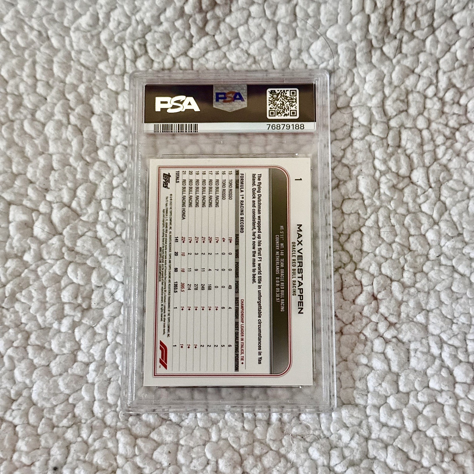 MAX VERSTAPPEN 2022 Topps Chrome F1 SAPPHIRE EDITION #1 PSA 9 view 4