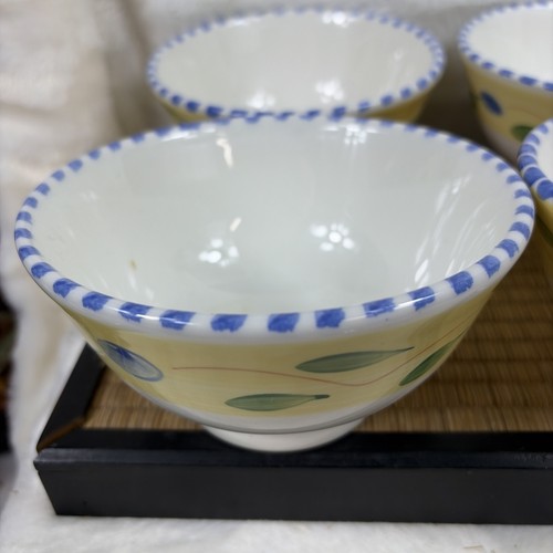 Pier 1 Palermo Set of 4 Cereal Soup Bowls 5.5” Hand Painted Italy EUC - Picture 2 of 3