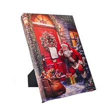 LED Lighted Canvas Pictures w/Timer, Fiber Optic Lights Run by Batteries, San...