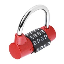 Red 4 Dial Digit Code Combination Padlock Travel Suitcase Gym Locker Security