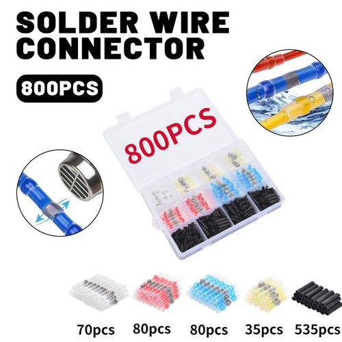 1000pcs Waterproof Solder Seal Sleeve Heat Shrink Butt Wire Connectors Terminals - Picture 18 of 19