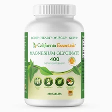 California Essentials Magnesium Glycinate 400 - 240 Tablets - Free Shipping