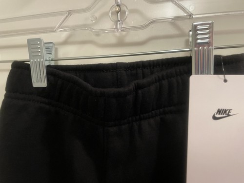 NEW BOYS NIKE CLUB FLEECE LINED RIB CUFF JOGGER SWEATPANTS SZ4 BLACK - Picture 8 of 9