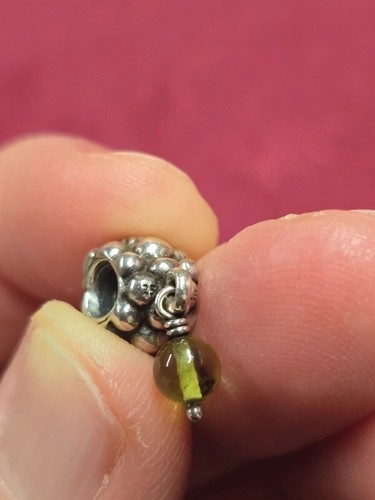 Pandora 925ALE Silver White Wine Grapes Peridot Dangle Charm Bead #790481PE - Picture 10 of 10
