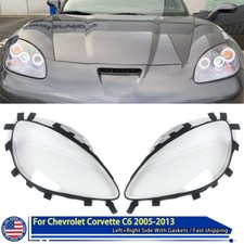 For Corvette C6 2005-2013 Pair Clear Headlight Lens Hanglamp Coversgaskets