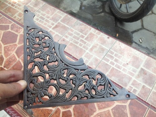 2pcs 7.87" inches Vintage Decorative Antique Solid Brass Ornate Corner protecto - Picture 6 of 6