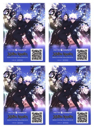JUJUTSU KAISEN Juego de 4 TARJETAS PROMOCIONALES Anime Expo AX Riko GOJO Toji GETO Crunchyroll - Imagen 3 de 3