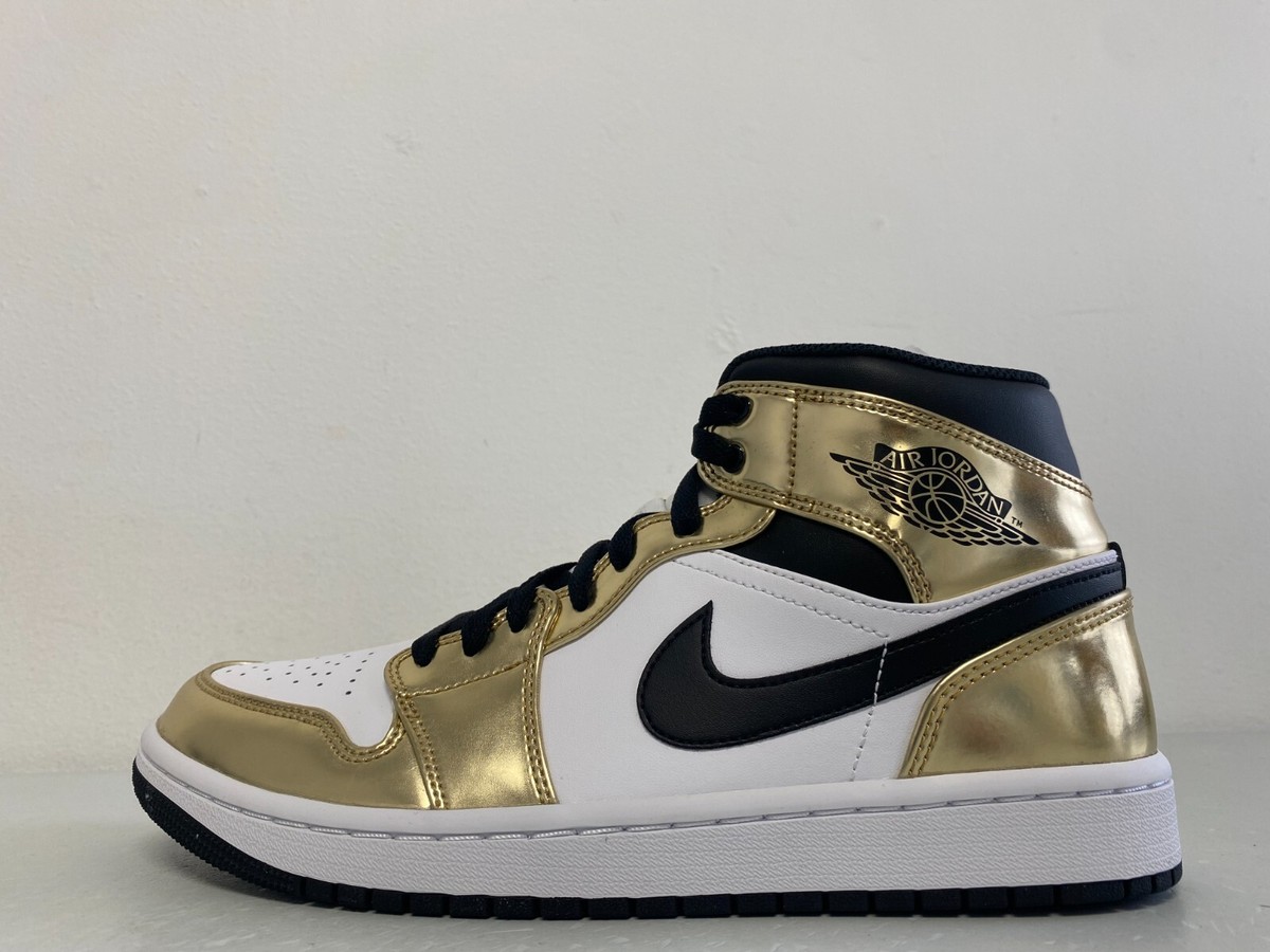 Nike Air Jordan 1 Mid SE Metallic Gold Black White DC1419