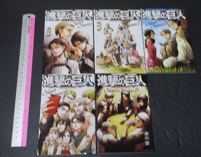 進撃の巨人 short stories（ショートストーリーズ）5冊コンプセット等 Japanese Novel Attack on Titan Short Stories vol.1-5 Complete Set