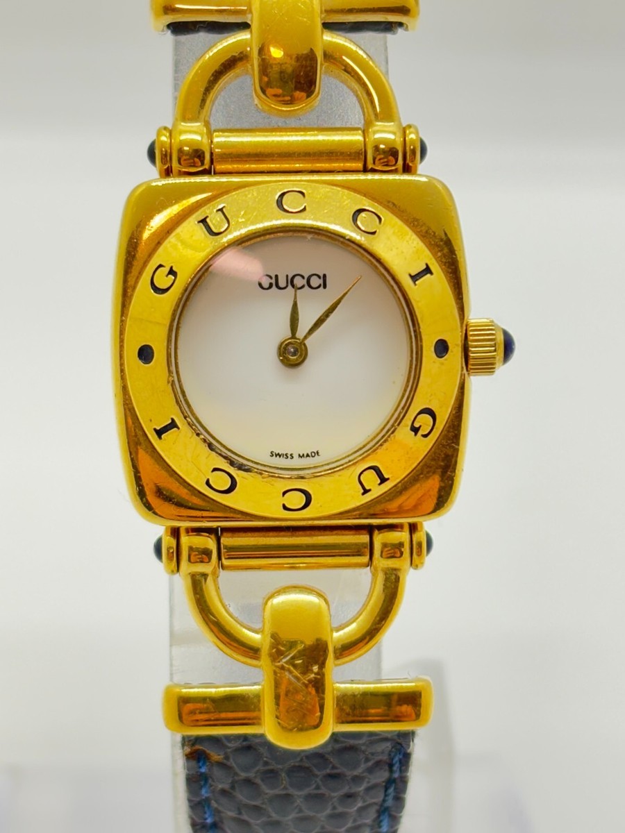 Exc+5] GUCCI 6300L Gold White Dial Women's Quartz Vintage Watch