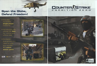 Counter Strike: Condition Zero Print Ad/Poster Art PC Small Box