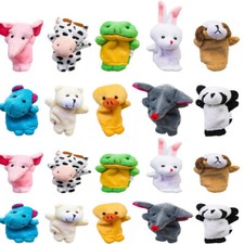 Finger Puppet Plush Animals Cow Duck Frog Panda Bunny 20 pcs w/ Heart Gift Boxes