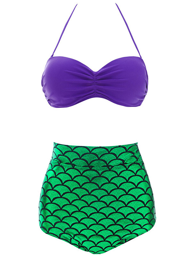 Bikini swimsuit mermaid green and purple ariel pinup Bikini swimsuit mermaid green and purple ariel pinup