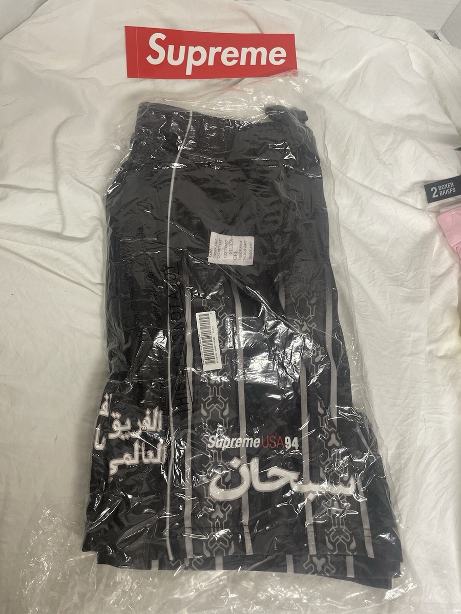 Supreme Arabic Logo Soccer Jersey Shorts black S Brand New
