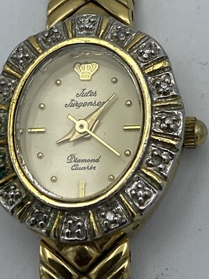 Vintage Jules Jurgensen Genuine Diamond Gold Tone Women display picture 3