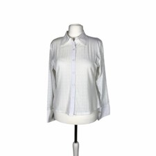Camicia da donna bianca manica lunga camicetta elegante cerimonia colletto XXXL